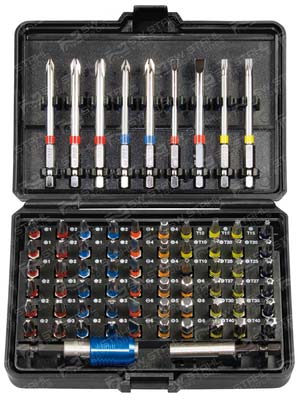 Bitsortiment 1/4 Zoll 71-teilig Chrom-Vanadium S2 Sonderstahl SW-Stahl