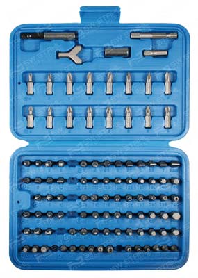 Bitsortiment, 1/4 Zoll, 100-teilig in Kunststoffkassette, 6,3 mm 04140L SW-Stahl