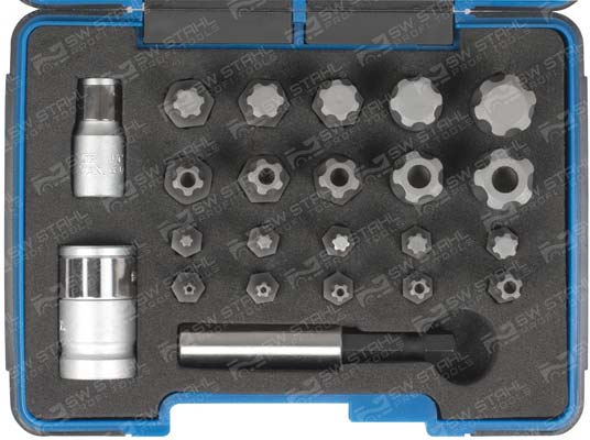 Bitsortiment, 1/4 Zoll+3/8 Zoll, 23-teilig, 04191L SW-Stahl