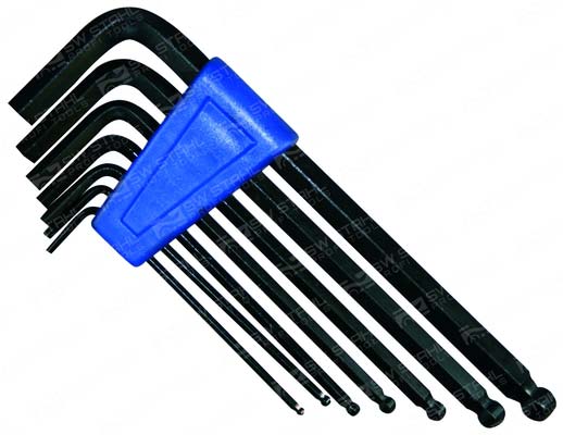 Winkelschl&uuml;sselsatz Innensechskant Kugelkopf 2,5-10 mm Chrom-Vanadium SW-Stahl