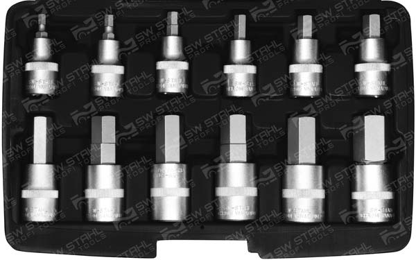 Schraubendreheins&auml;tze, 1/2 Zoll, Innensechskant, 5-22 Chrom-Vanadium SW-Stahl