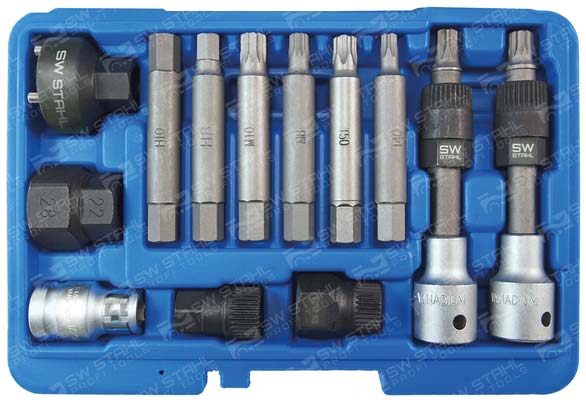 Bitsatz f&uuml;r Freilaufriemenscheibe, 1/2 Zoll, 12-teilig SW-Stahl 05257L