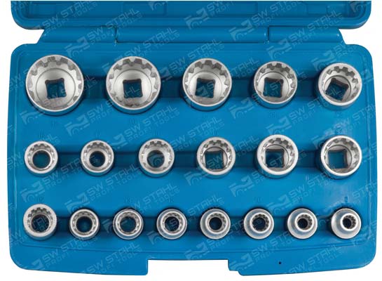 Steckschl&uuml;sseleins&auml;tze, 1/2 Zoll, Multi-Profil, 8-32 mm, 05650L SW-Stahl