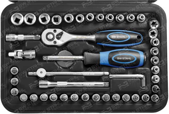 Steckschl&uuml;sselsatz, 1/4 Zoll, 46-teilig 6,3 mm, 06447L SW-Stahl