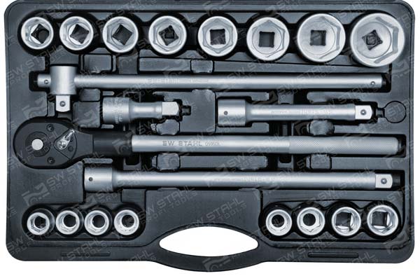 Steckschlüsselsatz, 3/4 Zoll, 21-teilig 20 mm (3/4 Zoll) Antrieb SW-Stahl 07660L