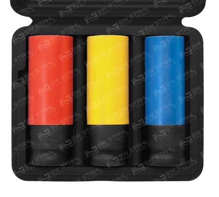 Radmutterneinsätze, 1/2 Zoll, 17, 19, 21 mm, 3-teilig, 07870L SW-Stahl