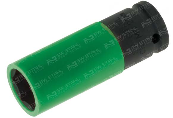 Radmutterneinsatz 1/2 Zoll, 22 mm - Schlagfest Voll kunststoffgekapselt SW-Stahl