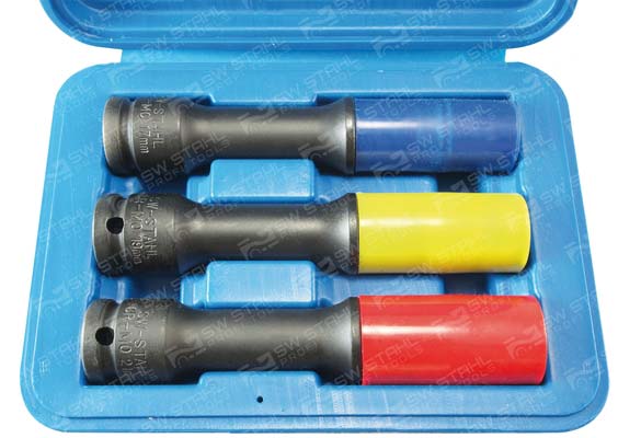 Radmutterneins&auml;tze, 1/2 Zoll, 17-21 mm, 3-teilig, 07880L SW-Stahl