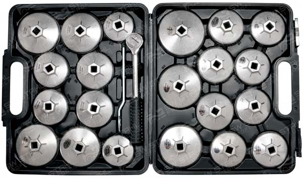 &Ouml;lfilterschl&uuml;ssel Sortiment, 23-teilig aus Leichtmetall 08450L SW-Stahl