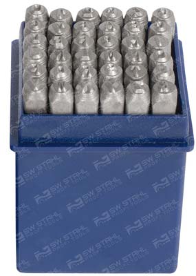 Schlagbuchstaben- und Zahlensatz, 3 mm, 36-teilig, 08820L SW-Stahl