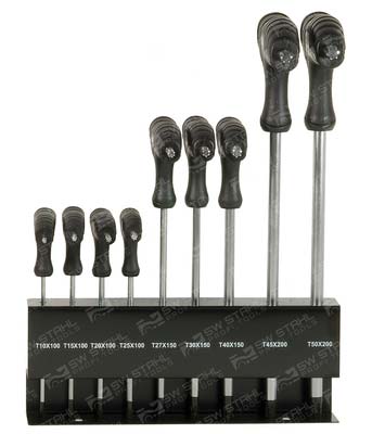 T-Griff Winkelschraubendrehersatz, T-Profil, T10-T50