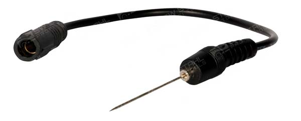 Pr&uuml;fkabel mit Punktiernadel, schwarz, 220 mm Kabell&auml;nge 32225L-13 SW-Stahl