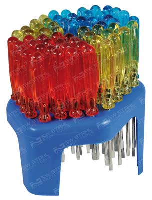 Schraubendrehersatz, Mini, Plastikclip, 60-teilig Sortiment, 32300L SW-Stahl