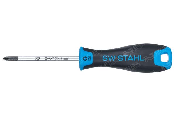 Schraubendreher, Kreuz, PZ1 x 80 mm - SW STAHL 2-Komponenten-Handgriff SW-Stahl