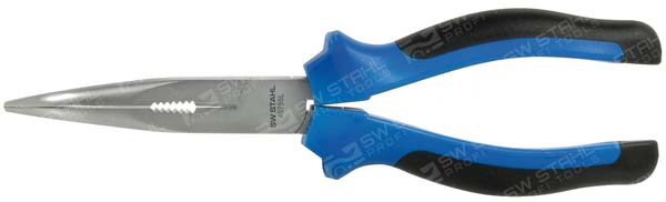 Spitzzange, gebogen, 200 mm mit ergonomischem Griff, 40755L SW-Stahl