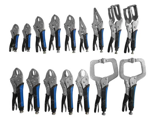 Gripzangensatz, 16-teilig mit rutschfesten Griffen, 41560L SW-Stahl