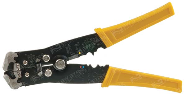 Abisolierzange, Automatik selbsteinstellend f&uuml;r 0,2 - 6 mmC&sup2; mit Drahtabschneide