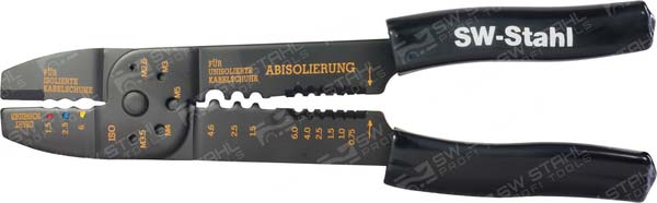 Kabelschuhklemmzange, f&uuml;r isolierte und unisolierte SW_Stahl 42504SB
