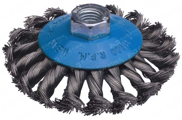 Rundb&uuml;rste Kegelb&uuml;rste gezopft &oslash; 100 mm M14 Besonders langlebige Industrieb&uuml;rste