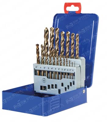 Spiralbohrersatz, HSS-E Co5, 1-10 mm, 19-teilig