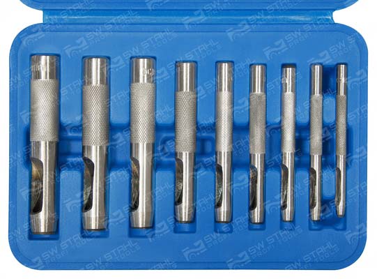 Locheisensatz, 9-teilig in Kassette, 95080L SW-Stahl