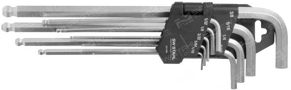 Winkelschl&uuml;sselsatz, Innensechskant, Kugelkopf 9-teilig S21-205 SW-Sahl