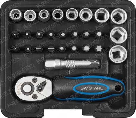 Steckschl&uuml;sselsatz, 1/4 Zoll, 29-teilig, S2143 SW-Stahl