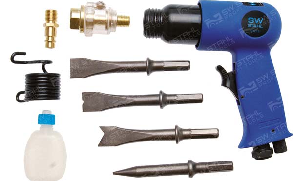 Vibro-Druckluftmei&szlig;el 9-teilig 4 Mei&szlig;el Druckluftkupplung Druckeinstellschraube