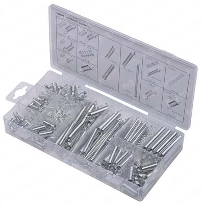 Zug- und Druckfedern-Sortiment, 200-teilig in Kassette, S8047 SW-Stahl