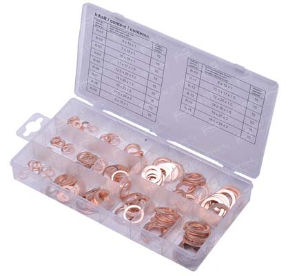 Dichtring-Sortiment, 150-teilig Kupfer, S8052 SW-Stahl